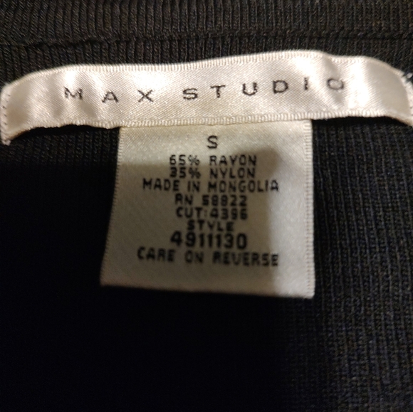 🐈‍⬛🖤🐈‍⬛ Elegant Silky Vtg Max Studio Onyx Black Cropped Cardigan Jacket - S - Picture 12 of 12